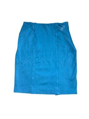Cabi Womens Pencil Skirt W/ Pockets-Teal-Size 0-GUC